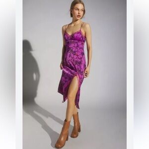 Urban Outfitters Purple Floral Midi Dress